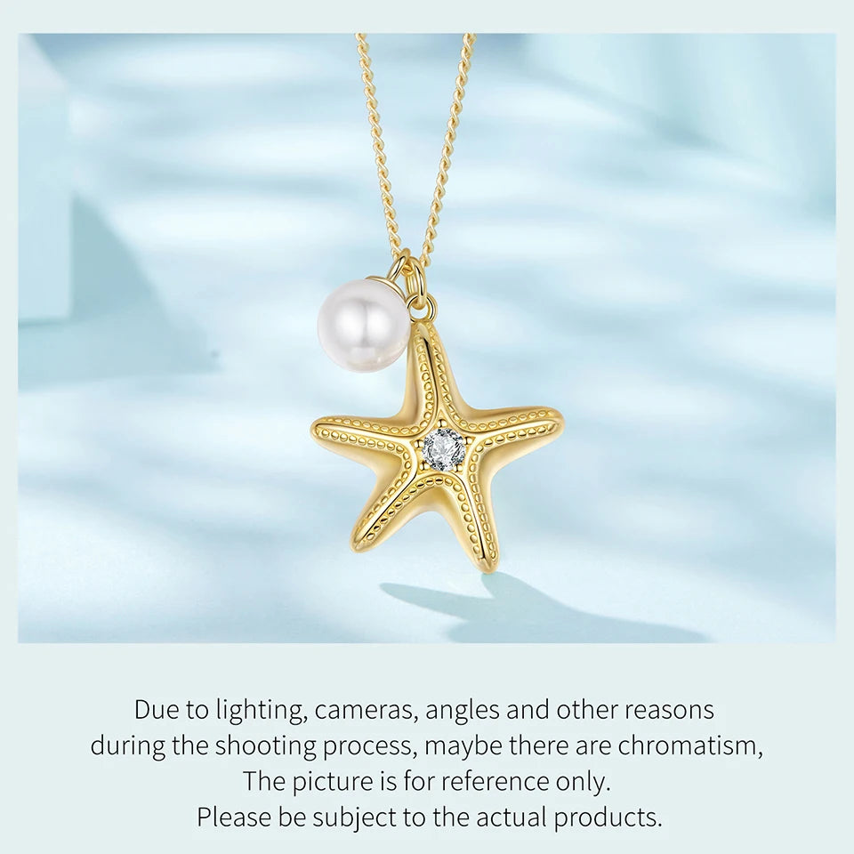Starfish Round Pearl Beads Necklaces