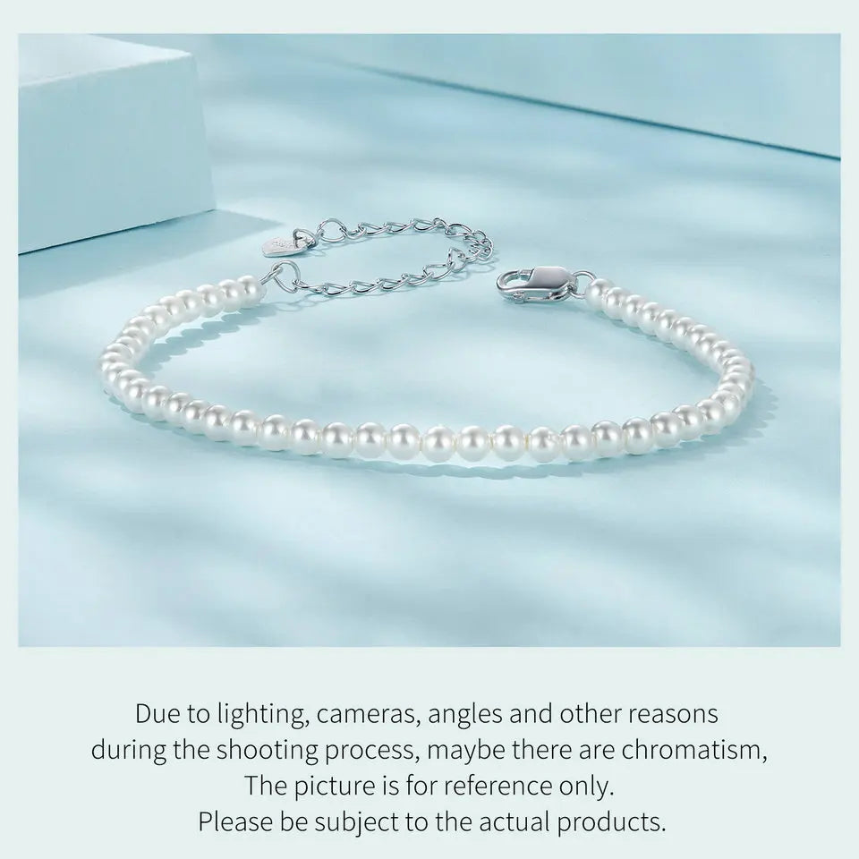 Elegant 925 Silver Shell Pearl Bracelet