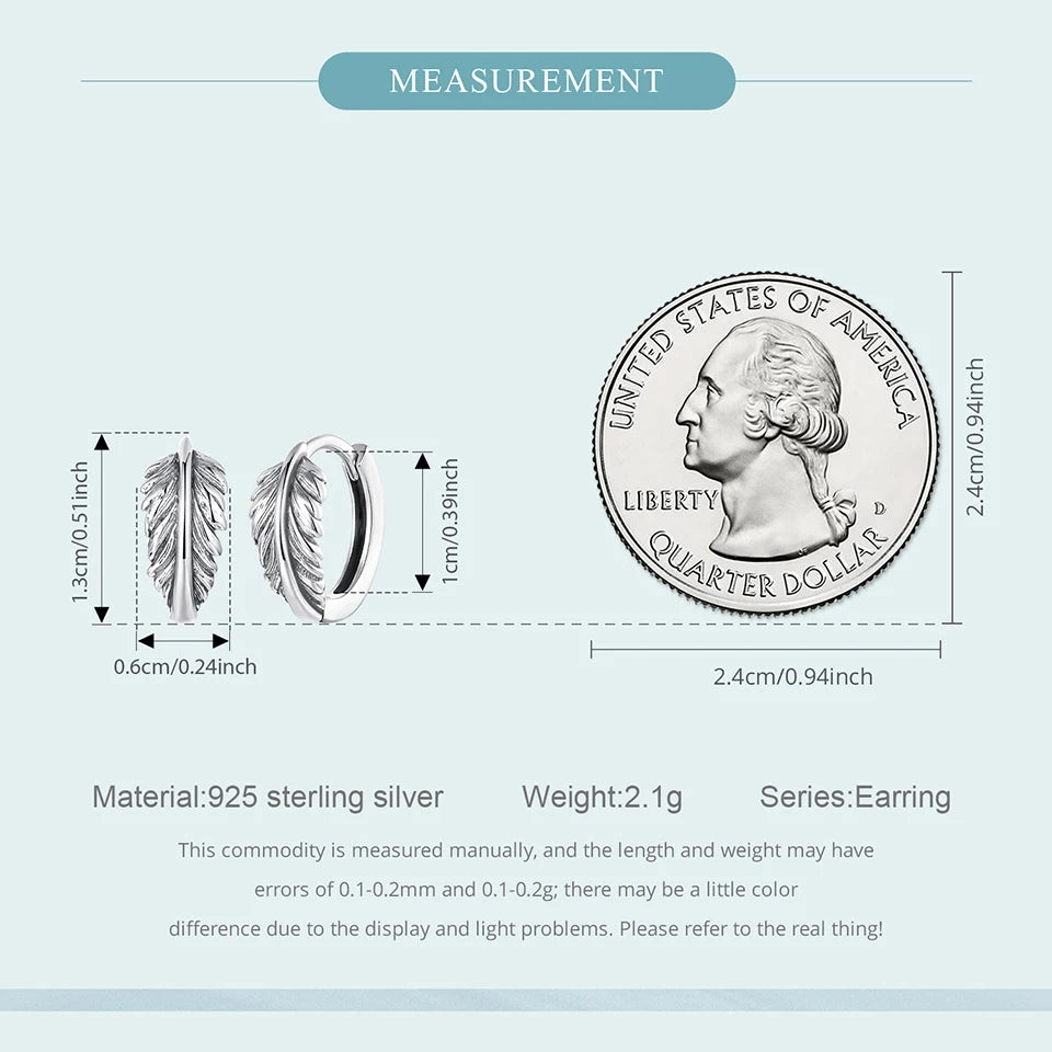 JEW019ER        925 Sterling Silver Retro Leaves Hoop Earrings for Women, Oxidized Vintage Huggies Earrings - Klixstore