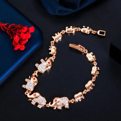 Elephant Charm Link Bracelet