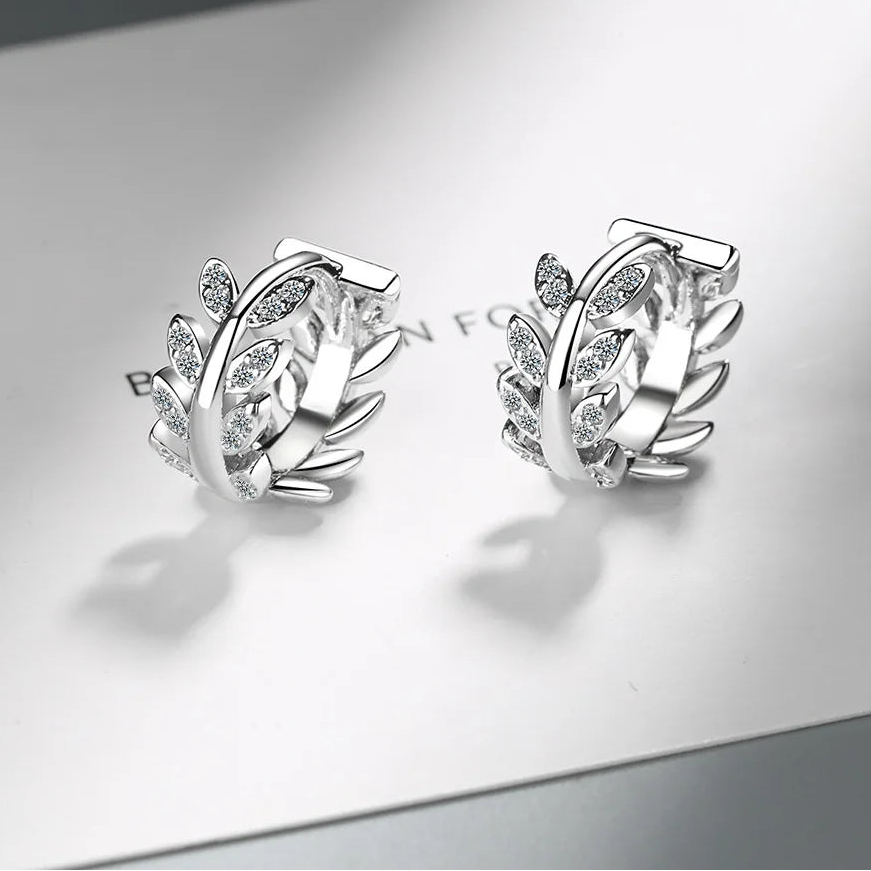 925 Sterling Silver Tree Branch Hoop Earrings for Women