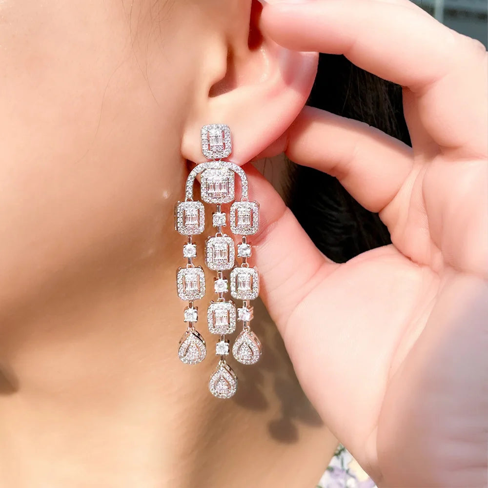 CZ Chandelier Drop Earrings