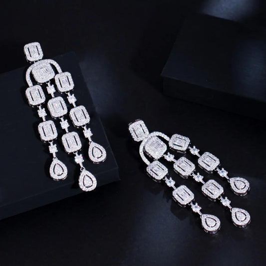 CZ Chandelier Drop Earrings
