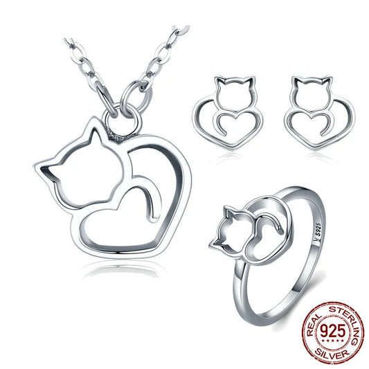 Cute Cat Animal  Jewelry Sets