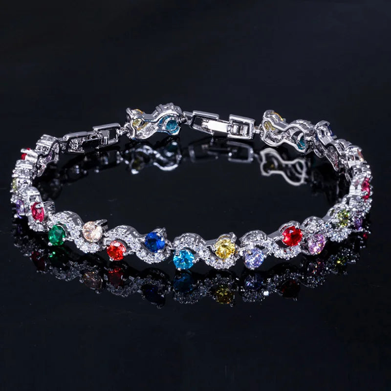 Silver Cubic Zirconia Tennis Bracelet