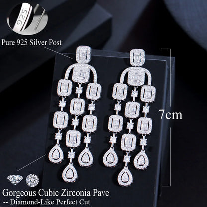 CZ Chandelier Drop Earrings