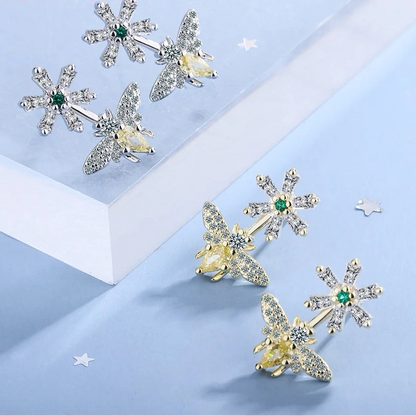 925 Sterling Silver Bee Stud Earrings for Women