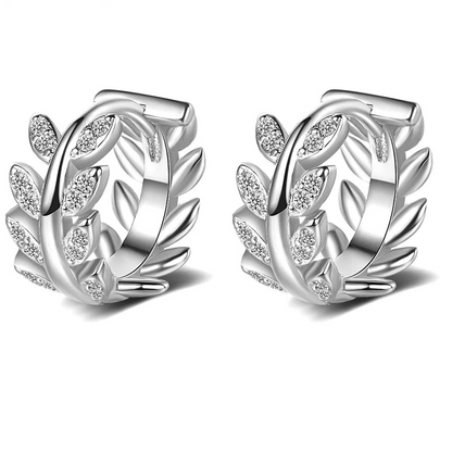 925 Sterling Silver Tree Branch Hoop Earrings for Women