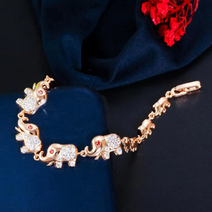 Elephant Charm Link Bracelet