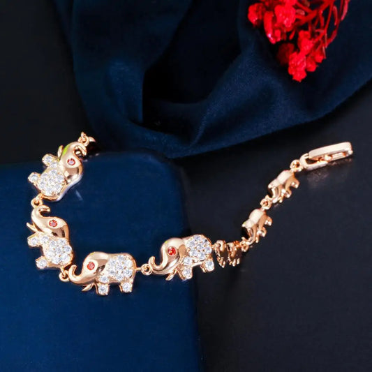 Elephant Charm Link Bracelet