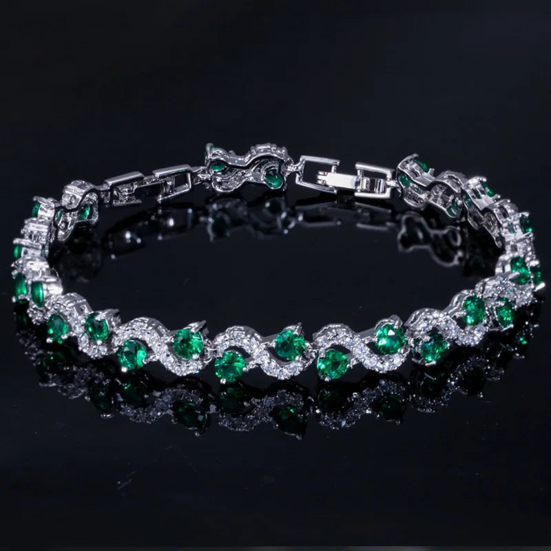 Silver Cubic Zirconia Tennis Bracelet