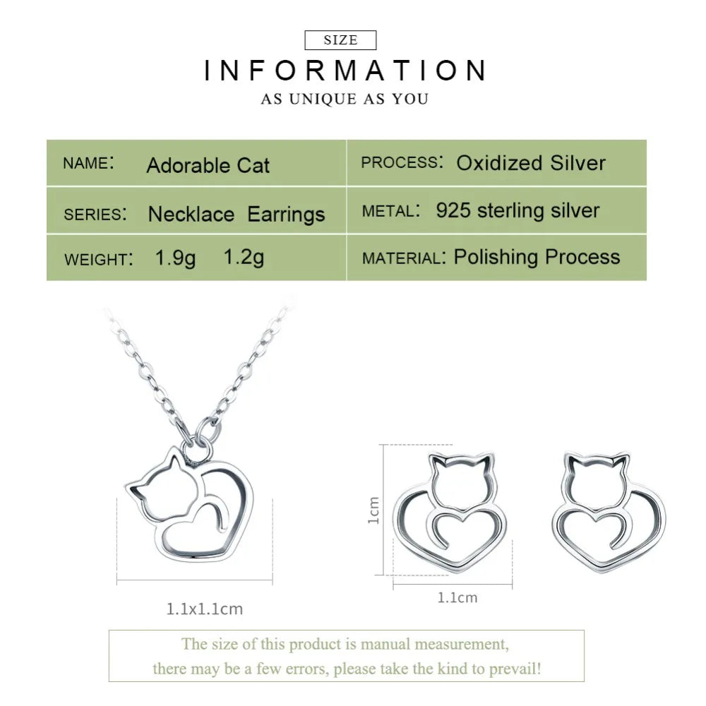 Cute Cat Animal  Jewelry Sets