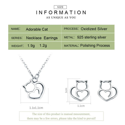 Cute Cat Animal  Jewelry Sets