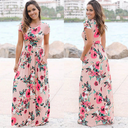 White Floral Boho Maxi Dress for Women 2025