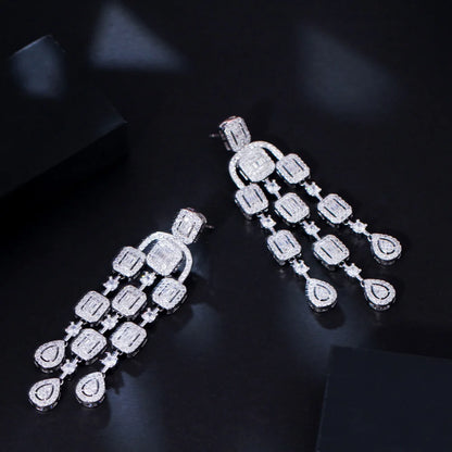 CZ Chandelier Drop Earrings