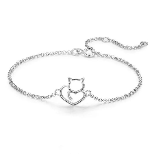 Cat And Heart Bracelets