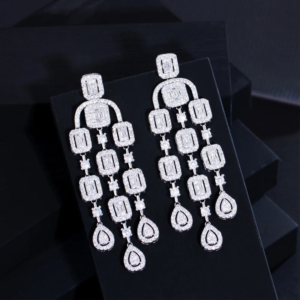 CZ Chandelier Drop Earrings