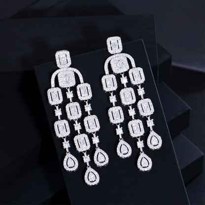 CZ Chandelier Drop Earrings