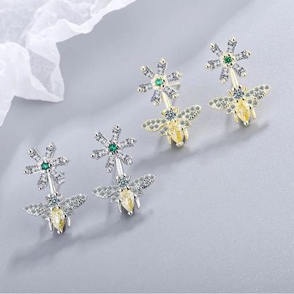 925 Sterling Silver Bee Stud Earrings for Women