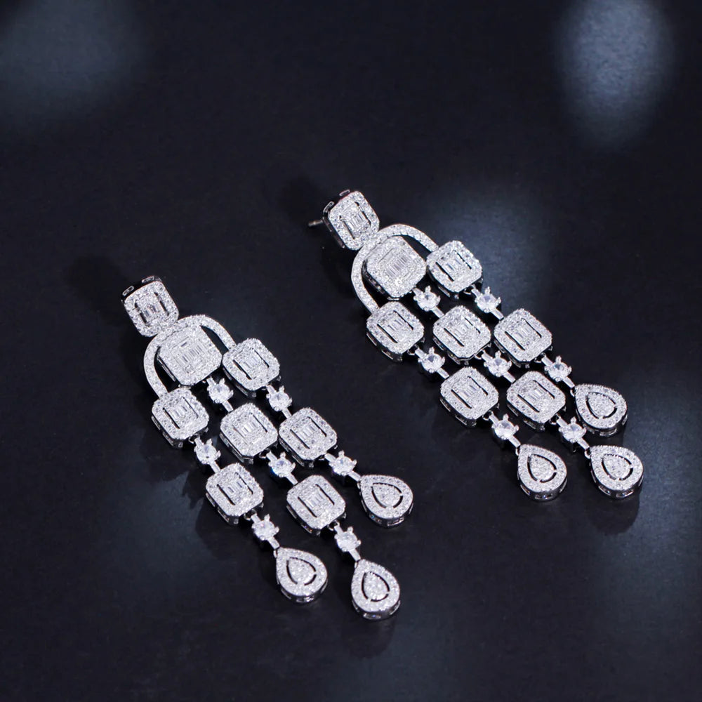 CZ Chandelier Drop Earrings