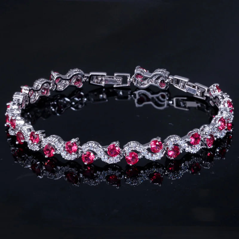 Silver Cubic Zirconia Tennis Bracelet