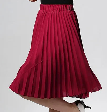 Women's Vintage Chiffon Pleated High Waist Skirt