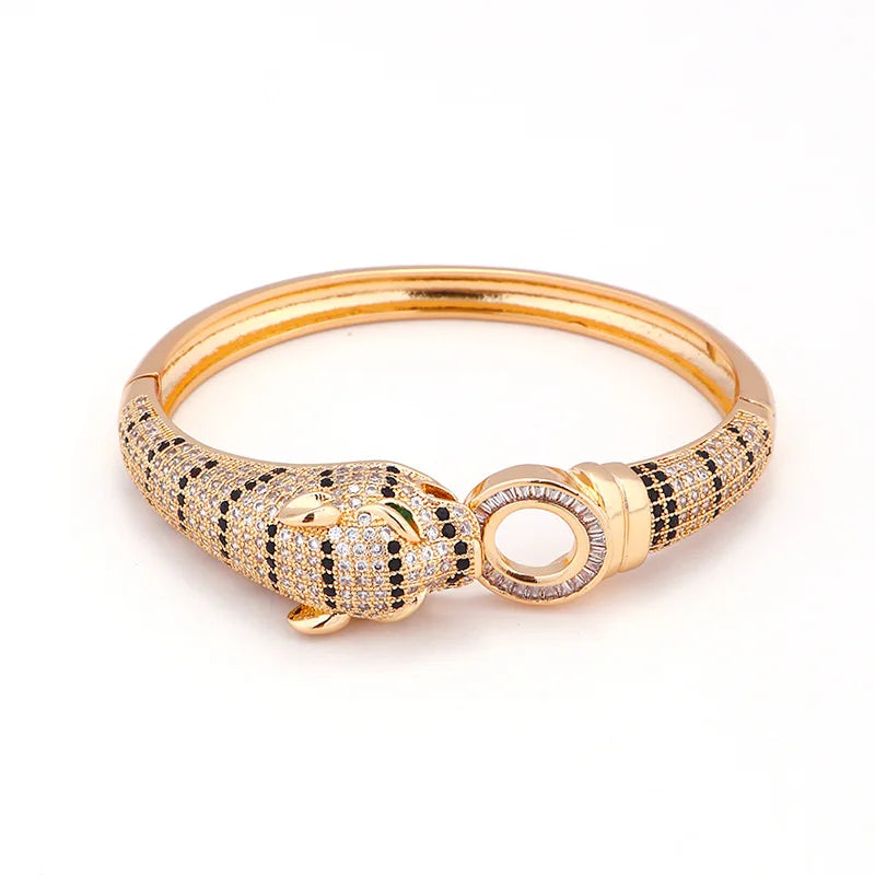 Leopard Diamond Bangle Bracelet