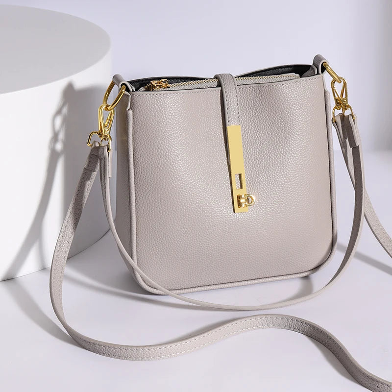 Women's 100% Cowhide Leather Shoulder Tote Bag