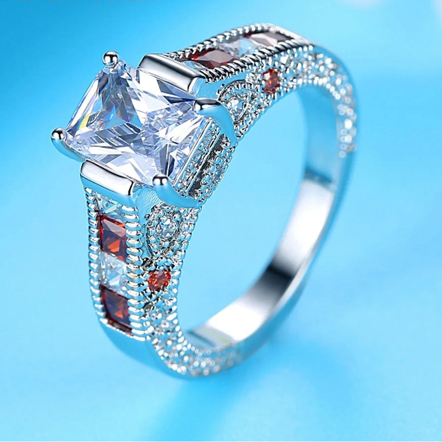 Genuine 925 Sterling Silver Wedding Ring for Women