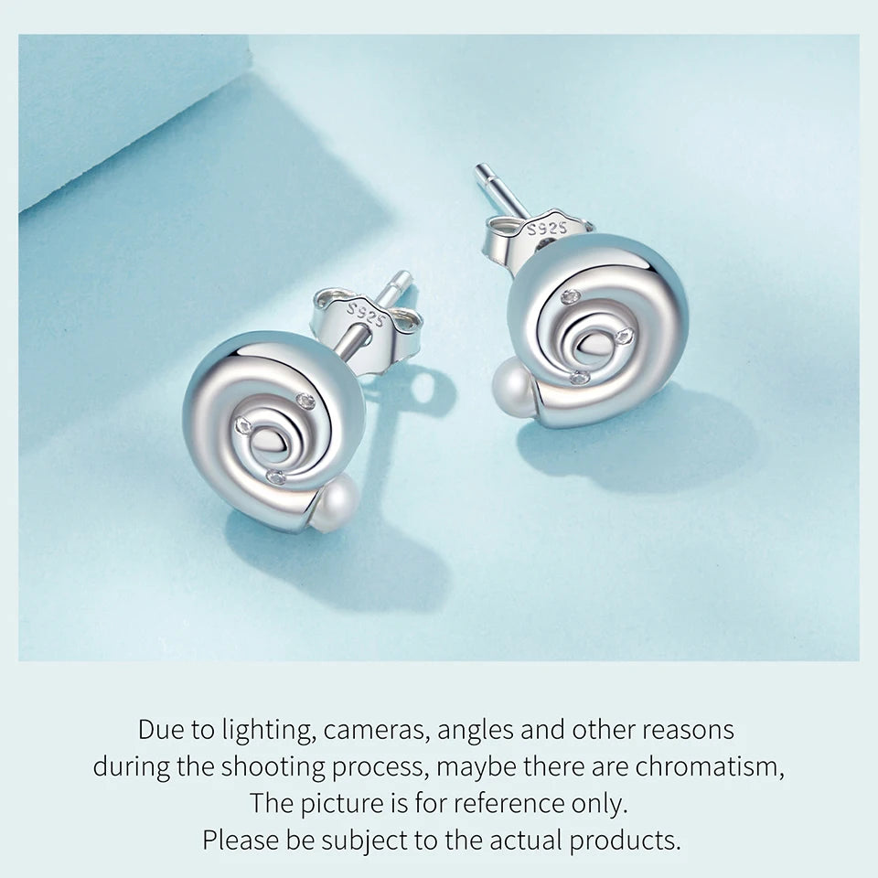 JEW005ER   Gold Plated Ocean Shell Earrings, 925 Sterling Silver  for Women - Klixstore