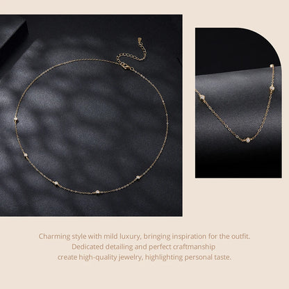 Gold Plated Moissanite Layering Necklace