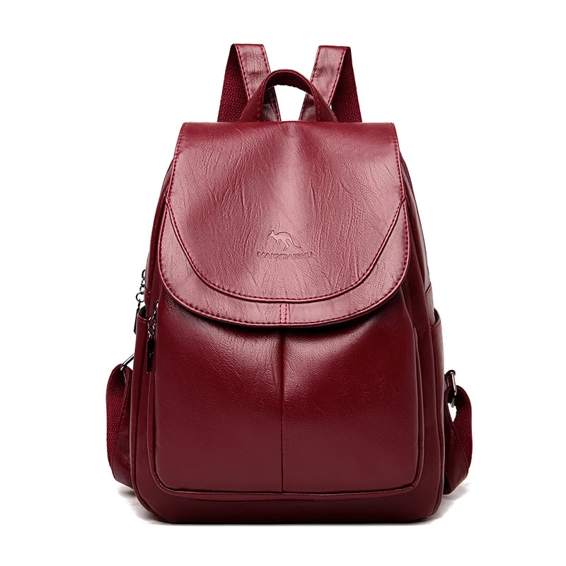 Vintage High-Quality Leather Backpack for Women