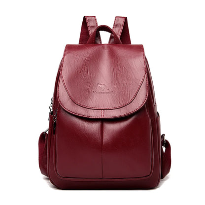 Vintage High-Quality Leather Backpack for Women