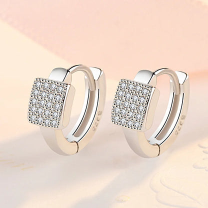 925 Sterling Silver Original Charm Double Hoop Earrings