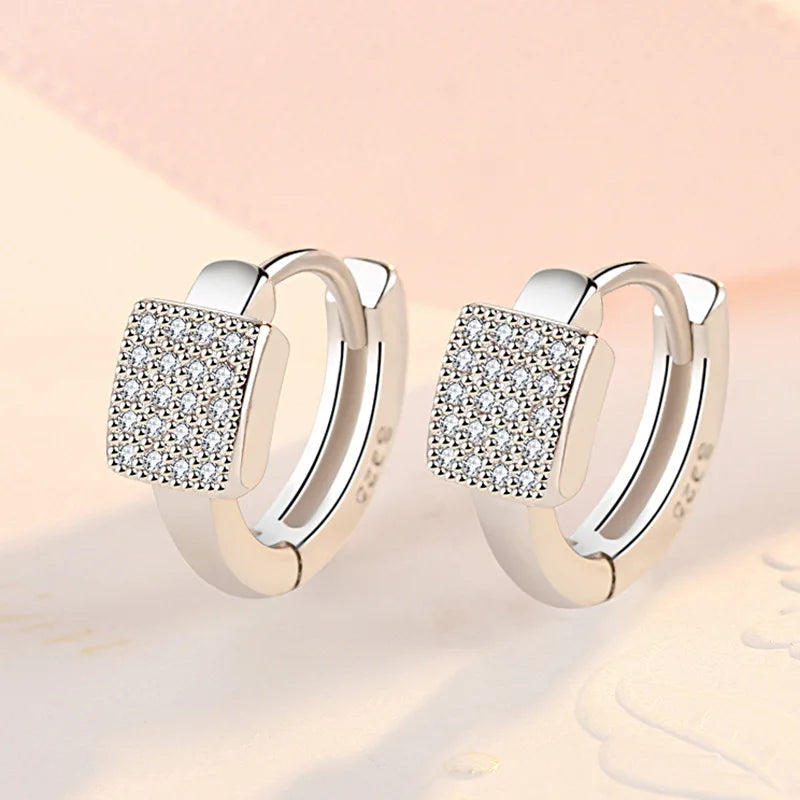 925 Sterling Silver Charm Hoop Earrings