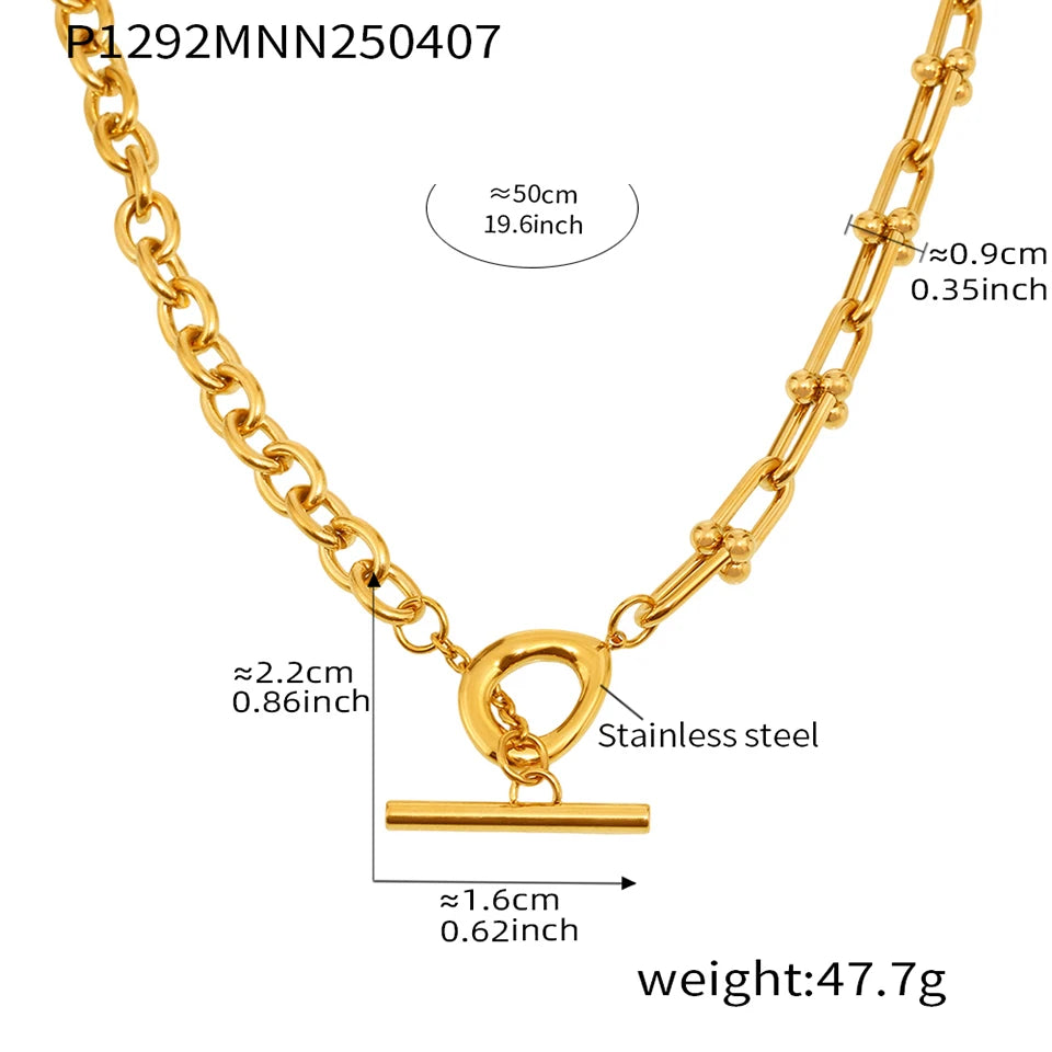 18K Gold Plated Chunky Chain Necklace for Women