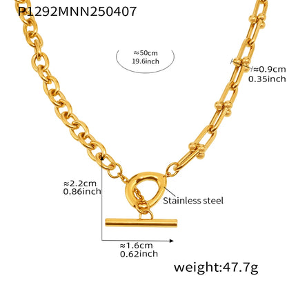 18K Gold Plated Chunky Chain Necklace for Women