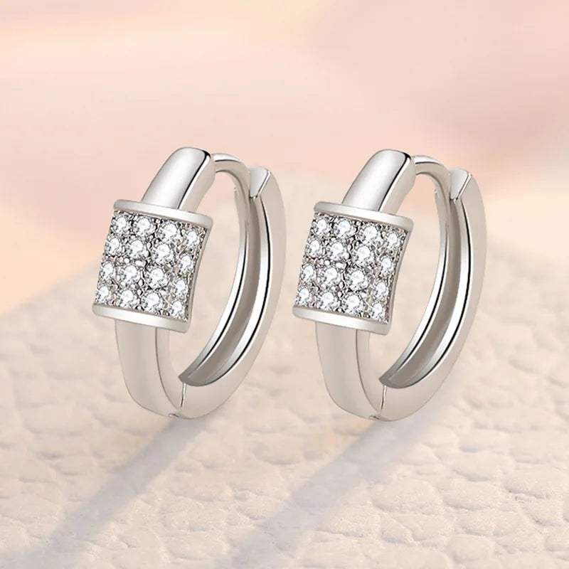 925 Sterling Silver Charm Hoop Earrings