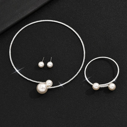 Pearl Rhinestone Bridal Jewelry Set