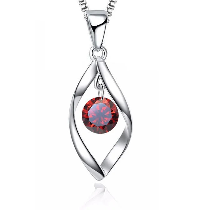 Custom Pearl Crystal 925 Sterling Silver Pendant Necklace for Women