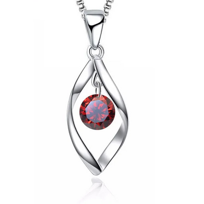 Custom Pearl Crystal 925 Sterling Silver Pendant Necklace for Women