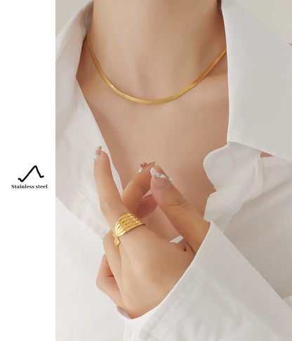 Stainless Steel Herringbone Chain Jewelry Set for Women