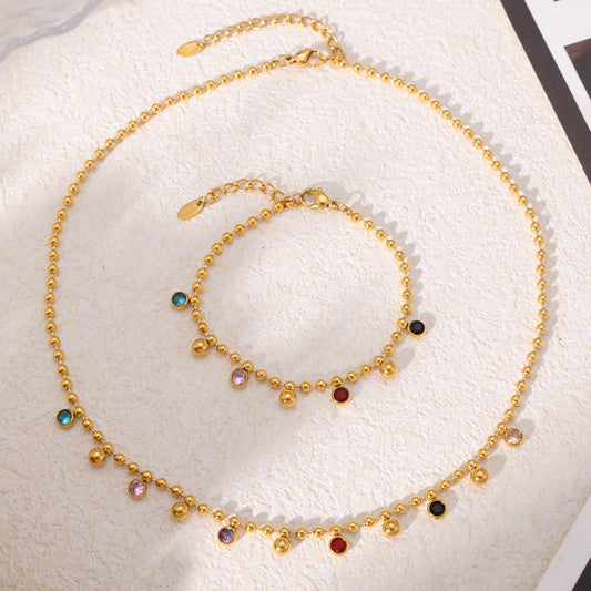 Boho Glass Bead Jewelry Set for Women