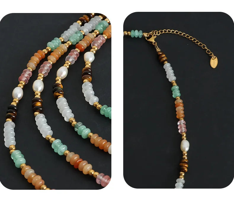 Bohemian Multi-Color Stone Beaded Necklace for Women