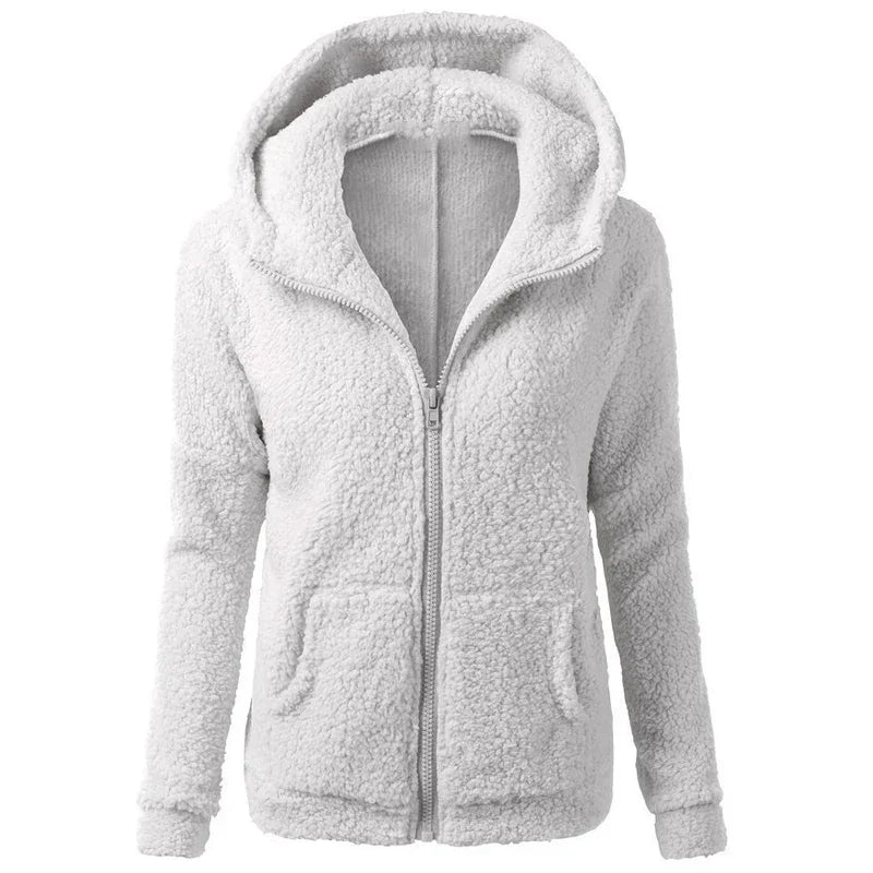 Women’s Warm Fleece Zip-Up Hoodie Coat