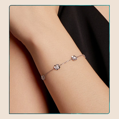 Clover Moissanite Flower Bracelet