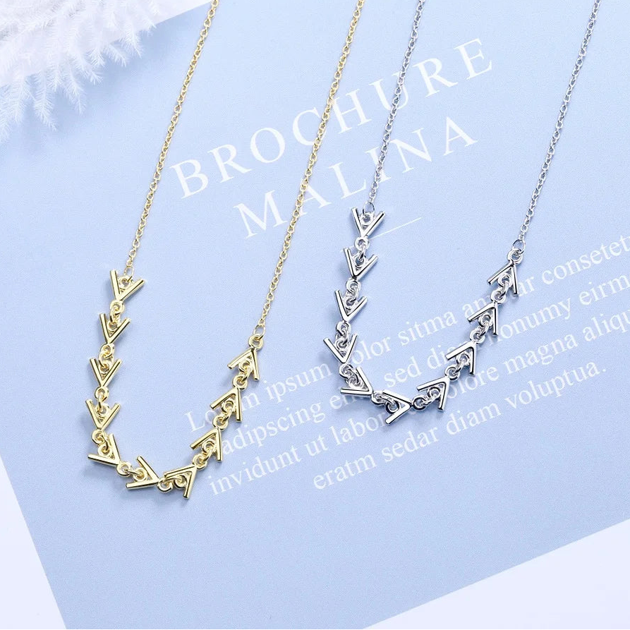 925 Sterling Silver Triangle Pendant Necklace for Women