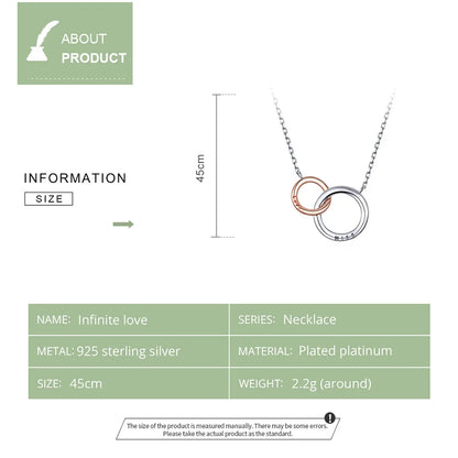 Double Circle Rose Gold Chain Necklace