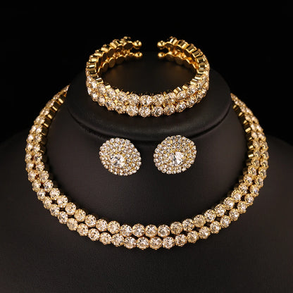 Gold Crystal African Bridal Jewelry Set