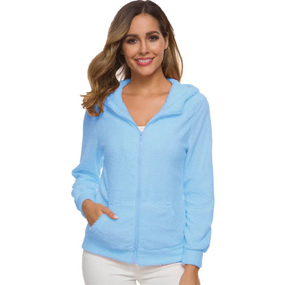 Women’s Warm Fleece Zip-Up Hoodie Coat